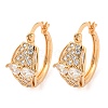 Brass Micro Pave Clear Cubic Zirconia Hoop Earrings EJEW-A107-05B-KCG-1