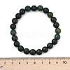 Natural Moss Agate Beaded Stretch Bracelets X-B072-5-5