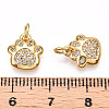 Brass Micro Pave Clear Cubic Zirconia Charms KK-T070-06G-NF-3