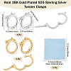 2Pcs 2 Colors 925 Sterling Silver Twister Clasps STER-BBC0009-19-2
