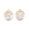 Brass Pave Clear Cubic Zirconia Pendants KK-N231-328-2