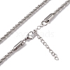 Non-Tarnish 304 Stainless Steel Bone Rope Chain Necklace for Women NJEW-I121-01C-P-2