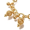 Brass Cable Chain Charm Bracelets BJEW-L696-005G-2