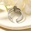 304 Stainless Steel Open Cuff Rings for Women RJEW-R010-03S-3