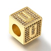 Brass Cubic Zirconia Beads KK-Q818-01U-G-2
