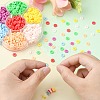 1302Pcs 7 Colors Flat Round Handmade Polymer Clay Beads CLAY-CJ0001-72-5