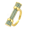 Rack Plating Brass Micro Pave Cubic Zirconia Cuff Rings for Women KK-M021-02G-02-1