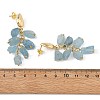 Brass with Raw Rough Natural Aquamarine Beads Stud Dangle Earrings EJEW-JE07474-01-5