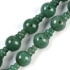 Natural Green Aventurine 3-Hole Guru Beads Strands G-H064-E07-05-1