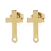 Cross Ion Plating(IP) 304 Stainless Steel Stud Earring Findings STAS-I206-128G-1