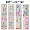 8 Sheets 8 Style Creative Fluorescent Arm Removable Temporary Tattoos Paper Stickers STIC-TA0002-02-1