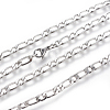 Non-Tarnish 304 Stainless Steel Figaro Chain Necklaces NJEW-E143-05P-2