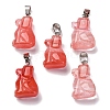 Cherry Quartz Glass Pendants G-B127-07P-11-2