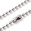 304 Stainless Steel Ball Chain Rectangle Pendant Necklaces NJEW-K273-05P-4