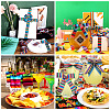 2Rolls 2 Styles Stripe Pattern Printed Polyester Grosgrain Ribbon OCOR-TA0001-37I-6
