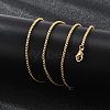 2mm Rack Plating Brass Box Chain Necklaces for Women Men MAK-L044-60G-2