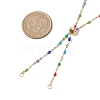 304 Stainless Steel Colorful Enamel Link Chain Slider Necklace Makings AJEW-JB01269-2