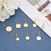 30Pcs 5 Style Flat Round Stainless Steel Dangle Earrings EJEW-UN0001-60-4