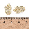 Brass Micro Pave Clear Cubic Zirconia Charms KK-T085-21G-G-3