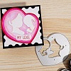 Mother's Day Theme Heart & Woman & Child Carbon Steel Cutting Dies Stencils PW-WG27002-01-3