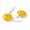 Natural Jade Flat Round Dangle Earrings EJEW-D188-03P-08-3