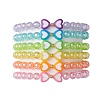 6Pcs 6 Colors Heart & Round Acrylic Beaded Stretch Kid Bracelet Sets BJEW-JB10674-1