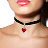 Alloy Enamel Heart Pendant Black Velvet Choker Necklaces for Women NJEW-WH20014-01A-5