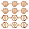 GOMAKERER 40Pcs 2 Styles Flat Round Alloy Connector Charms FIND-GO0001-33-1