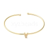 Rack Plating Brass Micro Pave Clear Cubic Zirconia Letter Open Cuff Bangles BJEW-A018-01G-V-2