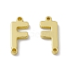 Rack Plating Brass Letter Connector Charms KK-C007-38G-F-2