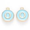 Golden Plated Alloy Enamel Charms X-ENAM-S118-04O-1