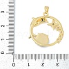 Brass Micro Pave Clear Cubic Zirconia with Glass Pendants KK-G524-01G-01-3