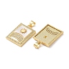 Brass Micro Pave Clear Cubic Zirconia Pendants KK-B083-35C-G-2