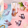 1Bag Printed Opaque Acrylic Big Pendants OACR-TA0003-98-7
