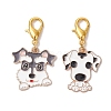 Dog Alloy Enamel Pendant Decorations HJEW-JM02659-2