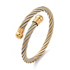 304 Stainless Steel Torque Bangles for Women Men BJEW-G584-18G-02-4