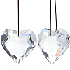 2Pcs Glass Heart Pendant Decorations AJEW-BBC0002-30B-1