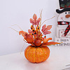 Foam Artificial Pumpkin with Leaf Decorations Ornaments HULI-PW0002-031A-1