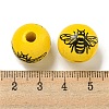 Printed Wood European Beads WOOD-G022-08A-02-3