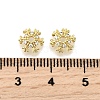 Snowflake Brass Micro Pave Clear Cubic Zirconia Bead Caps KK-K300-03A-G-3