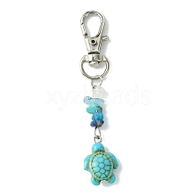 Sea Turtle Synthetic Turquoise Pendant Decorations HJEW-JM02142-01