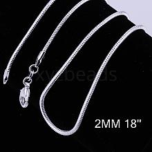 Brass Round Snake Chain Necklaces NJEW-BB10864-18