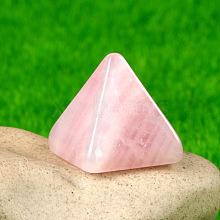 Natural Rose Quartz Healing Pyramid Figurines PW-WG30742-02