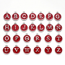 Initial Letter A~Z Alphabet Enamel Charms ENAM-YW0002-01-08P