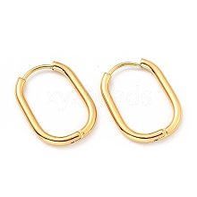 PVD Vacuum Plating 303 Stainless Steel Oval Hinged Hoop Earrings with 316 Stainless Steel Pins for Women EJEW-F285-31B-G