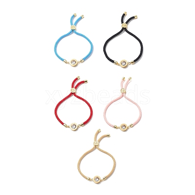 Clear Cubic Zirconia Link Slider Bracelets BJEW-JB08921-1