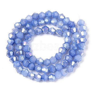 Ombre Effect Dyed Glass Beads Strands GLAA-T025-4mm-09I-1