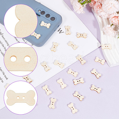 150Pcs 2-Hole Wooden Button BUTT-GO0002-05-1