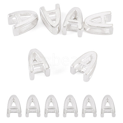 6Pcs 925 Sterling Silver Hollow Initial Beads STER-TA0001-53A-1