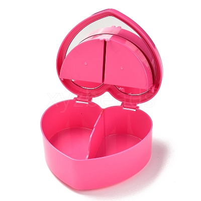 Heart Plastic Jewelry Boxes OBOX-F006-09D-1